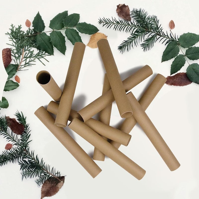 HESESOH 50 Pack Cardboard Tubes for Crafts - 1.57 x 11.81 Inches - Brown Toilet Paper Empty Rolls Round Thick Tubes Sturdy for Classroom Family Handmade DIY Projects - Image 4